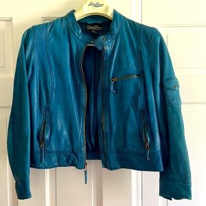 Lucky Brand leather cropped, biker jacket, like new! XL